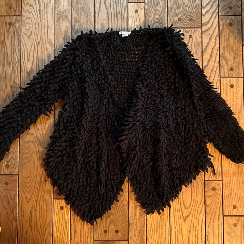 Urban Outfitters License. Black Shag Yarn Cardigan Size S